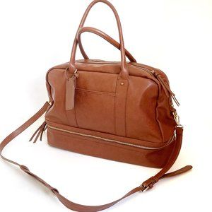 Sole Society Vegan Cognac Carry-on Weekender Bag